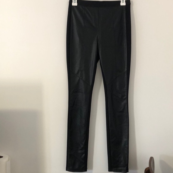 BCBG Max Azria Faux Leather Panel Leggings - Picture 2 of 4